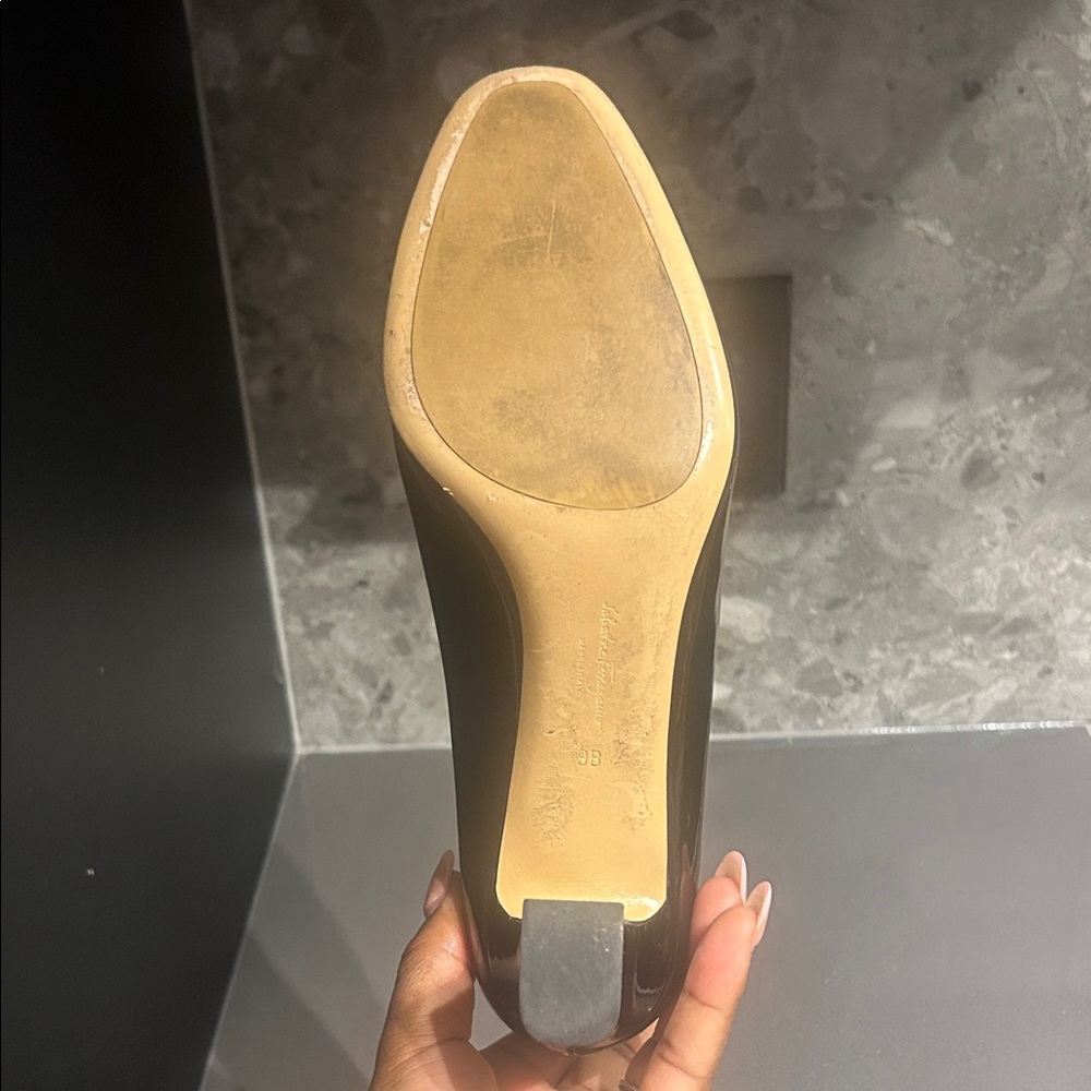 Salvatore Ferragamo Black Patent Leather Heels - Picture 4 of 9